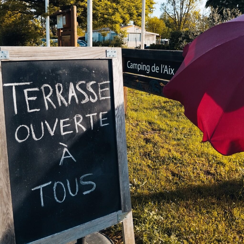 The Aix Camping terrace is open